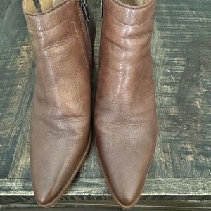 Lucky Brand Brown Ankle Booties with Pointed Toe